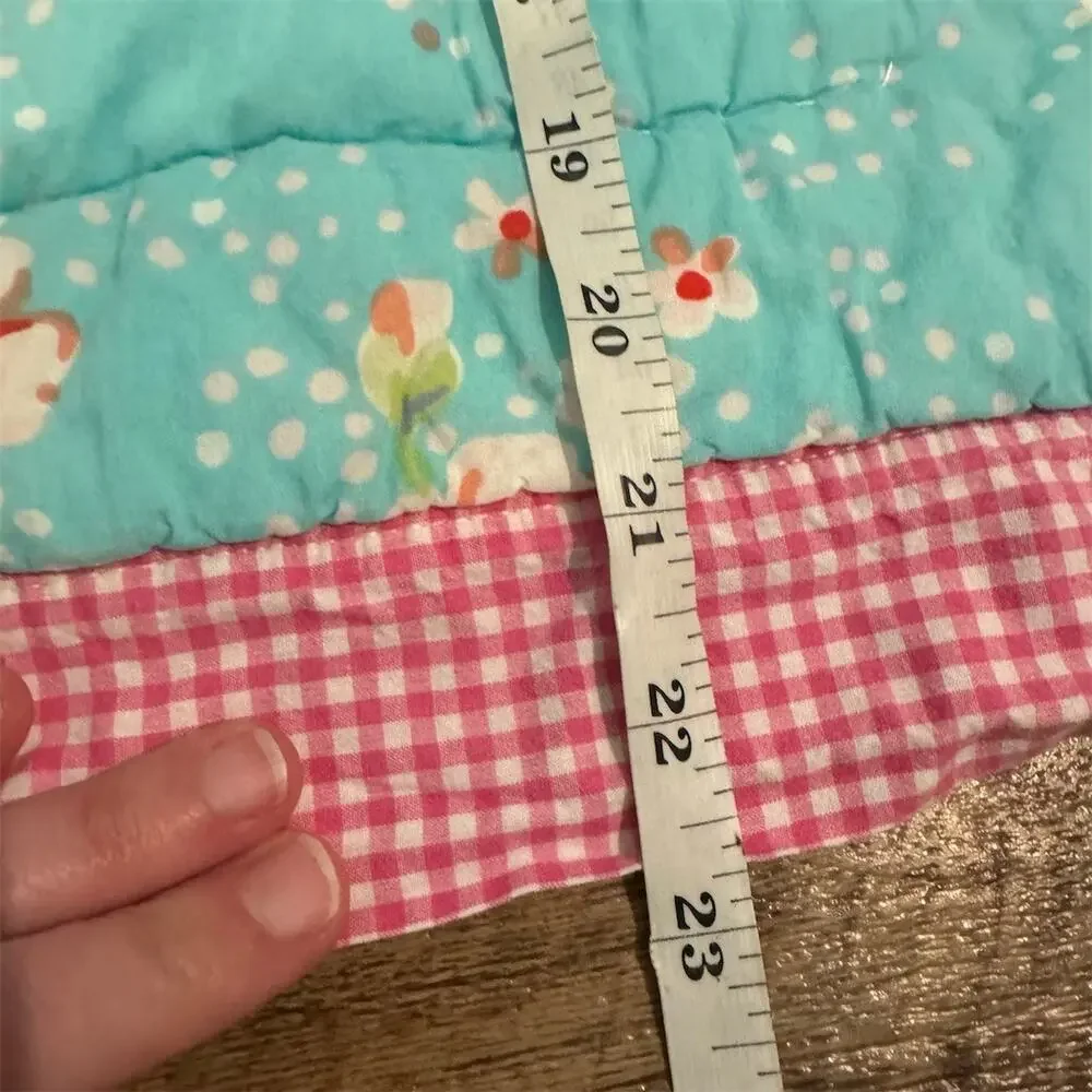Pottery Barn Kids Standard Quilted Floral Gingham Check Cotton Pillow Sham READ